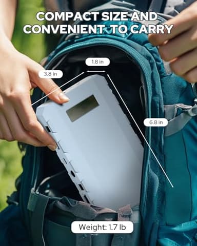 SinKeu 24000mAh Portable Charger Power Bank, 88Wh Portable Power Bank with AC Outlet, QC 3.0 USB/USB-C, DC Output, Led Flashlight, Portable Battery Charger for Home Camping Travel Power Backup - Image 6