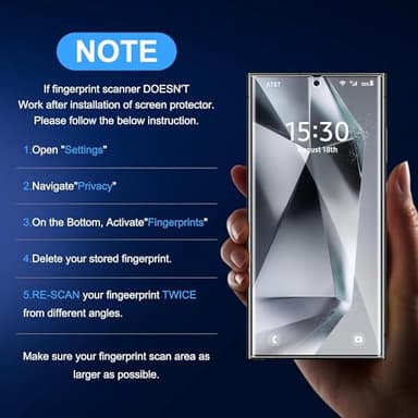 X-it for Samsung Galaxy S23 Ultra Screen Protector Privacy [Auto Alignment/Dust Removal],Bubble-Free,[100% Ultrasonic Fingerprint ID] Easy Installation Full Coverage Anti-Spy [Non-Glass] 2 Packs - Image 9