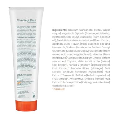 Himalaya Botanique Complete Care Toothpaste, Herbal, Mint Flavor, Fights Plaque, Freshens Breath, Fluoride Free, No Artificial Flavors, SLS Free, Cruelty Free, Foaming, 5.29 Oz, 4 Pack - Image 2