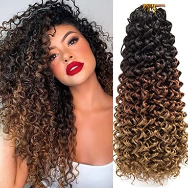 8 Packs Curly Crochet Hair GoGo Curl Crochet hair for Women Deep Wave Braiding hair,Synthetic Bohemian Crochet Braid Water Wave Crochet hair Extensions(18inch, 1B/30/27) - Image 1
