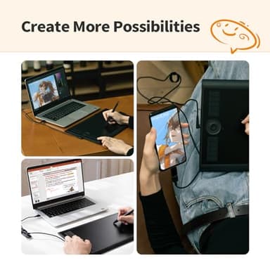 GAOMON M10K Drawing Tablet, 10x6 inch Large Graphics Tablet with Touch Ring, 8192 Levels Battery-Free Stylus, 10 Hot Keys, Art Tablet for Design, Writing, Editing, Work with Mac, Windows, Android - Image 7