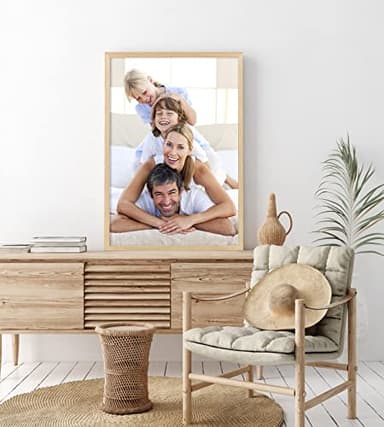 Yaetm 16x24 Picture Frame Set of 2, Natural Solid Oak Wood Poster Frame 16x24 for Wall Gallery, Horizontal and Vertical Wall Mount (2 pack, Oak) - Image 4