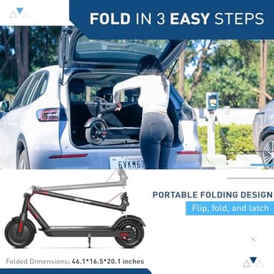 Hiboy 430W Peak Motor Electric Scooter, 10" Tires,17 Miles Range, 19 MPH Speed, Dual Brake System, Electric Scooter Adults Commuting & Urban Travel - Image 4