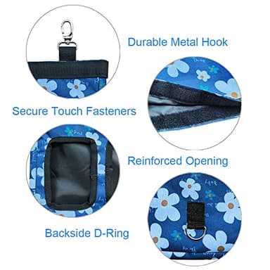 Guinea Pig Hay Feeder, Hanging Rabbit Hay Feeder Bag for Guinea Pigs Bunnies Chinchillas. Blueflower - Image 2