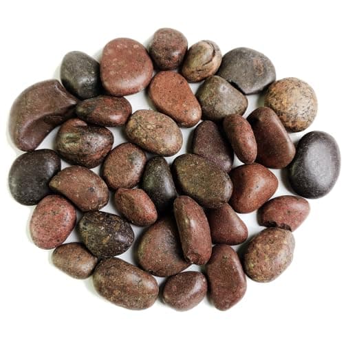 HappyFiller Natural Decorative Red Pebbles Polished Gravel Rocks Stones for Aquarium,Fish Turtle Tank,Outdoor Indoor Plants Top Dressing,Succulents Soil Cover,Garden Landscaping,10 LB - Image 1