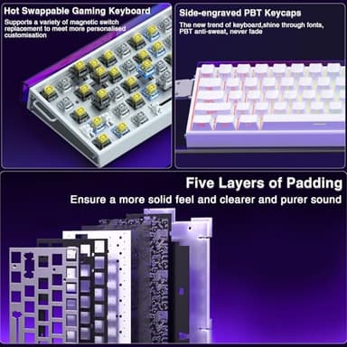 AULA Hero 68 HE 60% Gaming Keyboard Wired, Hall Effect Magnetic Switch Keyboard with Adjustable Actuation, Fast Trigger Mode, 8K Hz Polling Rate, 0.125ms Latency,Side Printed PBT Keycaps, RGB Backlit - Image 7