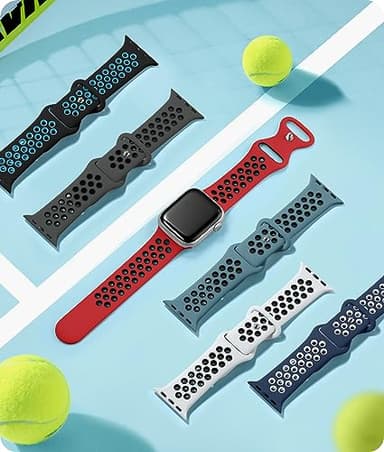 Keponew Sport Bands Compatible with Apple Watch Bands for Men Women 49mm 46mm 45mm 44mm 42mm 41mm 40mm 38mm, 6 Pack Sport Breathable Soft Silicone Strap for iWatch Bands Ultra3/2/1 SE Series 11 10 9-1 - Image 6