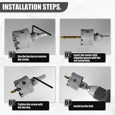 Premium Tungsten Carbide Tipped Hole Saw Drill Bit Set with 2 Titanium-Plated Pilot Bits - Heavy Duty Cutter for Metal, Steel, Iron, Wood, and Plastic(105mm丨4-9/64'') - Image 6