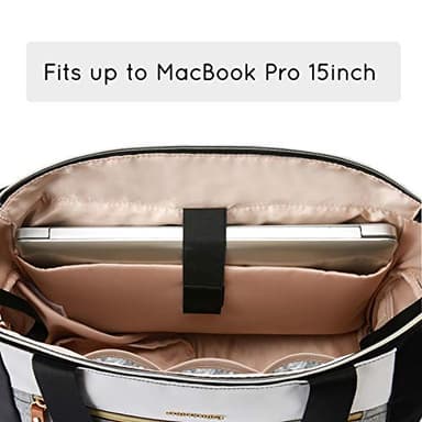 mommore Breast Pump Bag Diaper Tote Bag with 15 Inch Laptop Sleeve Fit Most Breast Pumps like Medela, Spectra S1,S2, Evenflo (brown) - Image 7