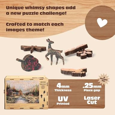 CEACO - Thomas Kinkade - Sierra Paradise Wood Puzzle - Whimsy Cut Jigsaw Pieces - 500 Piece Jigsaw Puzzle - Ages 14 and Up - Image 3