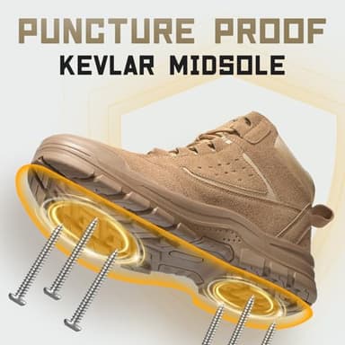 Furuian Steel Toe Boots for Men Women Comfortable Lightweight Work Boots for Men Slip Resistant High Top Steel Toe Safety Shoes Puncture Proof Indestructible Construction Boots - Image 3