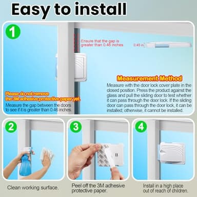STERGDE Sliding Door Lock 0 Pack, Child Safety Lock For Sliding Glass Doors, Easy To Install, Keeps Your Baby Out Of Danger, For Sliding Glass Doors, Sliding Windows, Sliding Closets, Etc (White) - Image 7