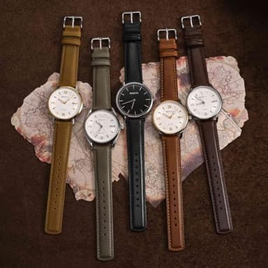 WOCCI 18mm Watch Band for Men and Women, Genuine Leather - Top Grain Leather, Quick Release Strap, Golden Buckle (Golden Brown) - Image 7