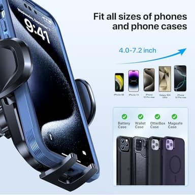 LOTUNY Phone Holders for Your Car, Upgraded Rotatable Base Phone Holder for Car Dashboard Windshield, Universal Cell Phone Holder Automobile Cradle for iPhone Samsung Google and All Smartphones - Image 5