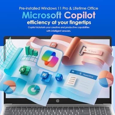 HP 15.6 Business Touchscreen Laptop Computer - w/Office Lifetime & Windows 11 Pro & DVD Drive | 15.6" HD 250 nits Touch Display | Intel i3 1215U | Wi-Fi6 | 32GB RAM • 1TB SSD - Image 5