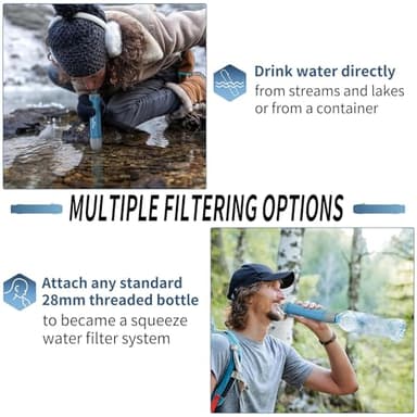 YWF01 Water Filter Straw for Drinking Survival, Portable Water Filter Water Filtration System Prepper Gear and Supplies for Emergency Preparedness, Camping, Hiking, Backpacking and Travel, 8 Pack - Image 4