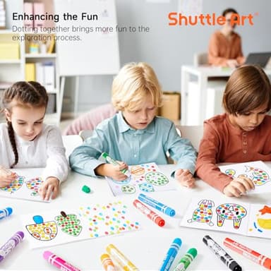 Shuttle Art Dot Markers, 30 Colors Washable for Toddlers with Free Activity Book, Bingo Daubers Supplies for Kids Preschool Children, Non Toxic Water-Based Dot Art Markers - Image 9