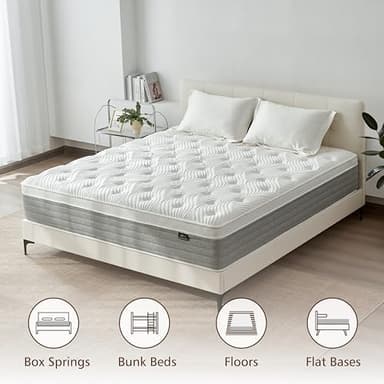 Full Size Mattress, 12 Inch Full Size Mattress for Medium Firm, Individual Pocketed Springs for Pressure Relief & Low Motion Transfer, CertiPUR-US Certified - Image 4