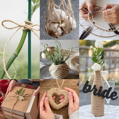 10 PCS Twine String Bulk 6000 Feet Long, 2mm Thin Jute Twine for Crafts, Hemp Rope Wrapping, Packing Gardening, Crochet Knitting Macrame Decor, 600 Feet Each Roll - Image 6