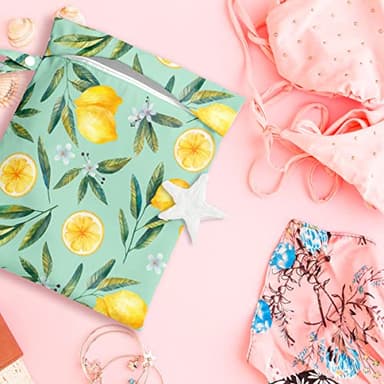 zcyxuuw 2 Pcs Wet Bag, Wet Dry Bag, Wet Bag for Swimsuit, Travel, Beach, Pool, Diapers, Dirty Yoga Gym Clothes, Toiletries, Makeup Bag, Rainbow Heart Decor for Women s Birthday Tie Dye Pattern. - Image 2