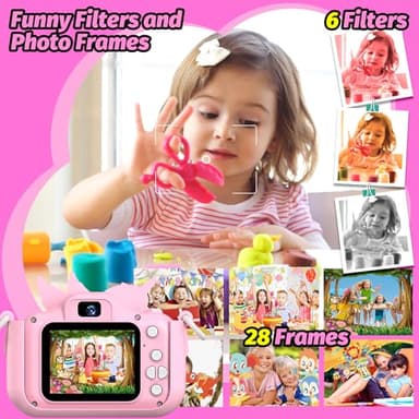 Upgrade Kids Camera for Boys Girls, Toddler Digital Selfie Camera with Cute Protective Cover and 32G SD Card, Christmas Birthday Gifts Toys for 3 4 5 6 7 8 9 10 11 12 Years Old Little Girls and Boys - Image 6