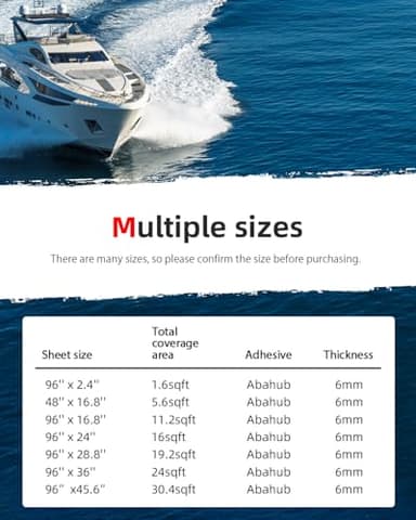 Abahub EVA Foam Boat Decking 96''x24'' Self-Adhesive Faux Teak Marine Flooring Sheet Traction Pad for Boats Surfboard, Brown with White Seam Lines - Image 6