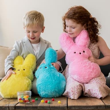 Animal Adventure | Shaggy Bunny Peeps | 15” Collectible Plush | Yellow - Image 4