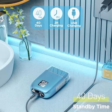 Electric Razor, Electric Shaver for Men, Upgraded Foil Shaver with 3 Speeds, Double Floating Blade IPX7 Waterproof Wet/Dry LED Display USB Type C Rechargeable Blue - Image 5