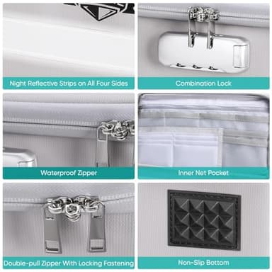 BALEINE Fireproof Document Box with Lock, Portable Fireproof Document Bag Waterproof Fire Proof File Boxes for Documents, File Organizer Box for Important Paperwork (Silver, 12.5''x10.5''x6'') - Image 2