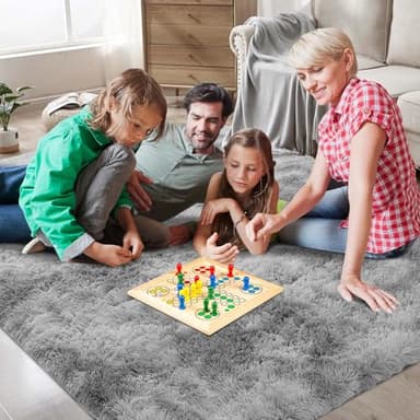 Shag Area Rugs for Bedroom Living Room,8X10 Ultra Soft Fluffy Area Rugs for Dorm, Indoor Carpet Nursery Rugs for Kids Girls Room Home Decor,Tie-Dye Grey - Image 3