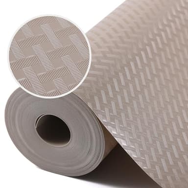 Beige Shelf Liners for Kitchen Cabinets Refrigerator Liners Waterproof & Oil-Proof Kitchen Cupboard Liner Drawer Mats EVA Material Non Adhesive Fridge Liner for Shelves 11.8 x 393.7 Inches - Image 1