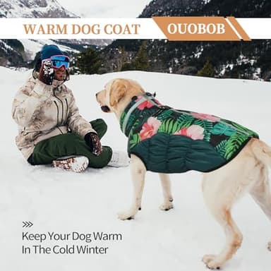 OUOBOB Dog Jackets for Large Dogs, Large Dog Winter Coat, Pet Cold Weather Coats, XXXL Pet Jacket with D-Ring, Waterproof Coat with Back Zipper,Snowsuit Labrador German Shepherd Doberman,XXXL - Image 6