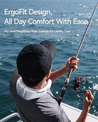 RANVOO AICE LITE Plus 2025 Max Cooling Airflow [No.1 Coolest & Most Durable] Neck Air Conditioner, Ultimate Immersive Personal AC 6000 mAh Rechargeable Neck Fan Blow Cold Air, Gifts for Mom/Dad, White - Image 8