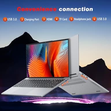 2025 Gaming Laptop,15.6 Inch Laptop,Laptops 16GB 512GB SSD,Laptop Computer N5095,Traditional Laptop Computers 180 Angle Opening,Lap top Fingerprint Unlock Backlit Keyboard,1920X1080 FHD IPS MINI-HDMI - Image 5
