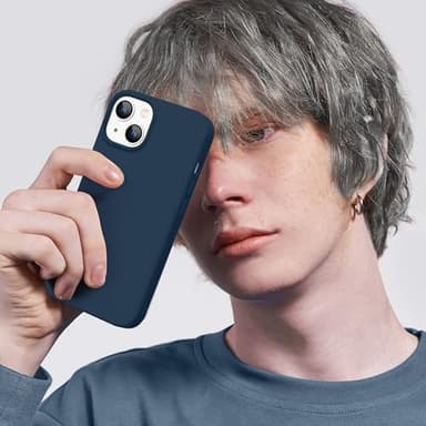 GolbinBox Magnetic for iPhone 13 Case & iPhone 14 Case, Compatible with MagSafe, [Soft Anti-Scratch Microfiber Lining], Slim Liquid Silicone Shockproof Protective Phone Case 6.1 inch, Dark Blue - Image 8