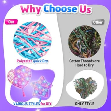 Stocking Stuffers Gifts for Kids, Arts and Crafts for Kids Girls Ages 8-12, Christmas Crafts Gifts for Kids, 3D String Art Kit for Kid, Light Up String Toys, Birthday Gift for Girls Ages 8-12 - Image 6