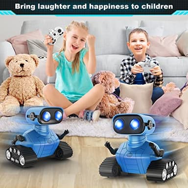 Hamourd Robot Toys for Boys Girls, Rechargeable Remote Control Emo Robots with Auto-Demonstration, Flexible Head & Arms, Dance Moves, Music, Shining LED Eyes for 5+ Years Old Kids - Image 5