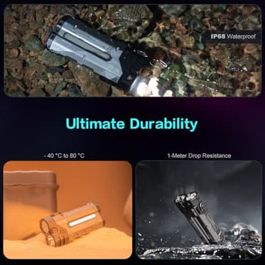 LOOP GEAR SK05 Pro Flat LED Flashlight with 8000mAh Power Bank, Sidelight Flashlight Combines Floodlight and Spotlight, 4360 High Lumens, Rechargeable, Magnetic Tail, IP68 Perfect for Camping, Outdoor - Image 8