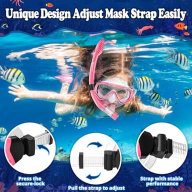 Kids Snorkel Set for Age 4-14 - Dry Top Snorkeling Gear for Kids Junior & Youth - Childs Diving Mask with Big Eyes for Boys Girls - Anti-Fog Snorkeling Mask and Snorkel Set - Image 5