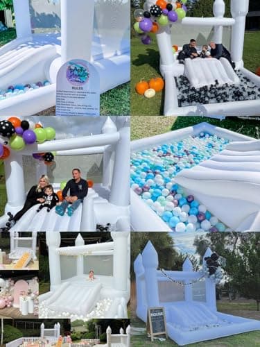 Inflatable White Bounce House for Kids with UL Blower-Portable, Large Ball Pool and Jump Space 3in1 Bouncy Castles A Spacious Joy-Room Bounce House for Kids 3-12 (Oxford material-13' L X 8' W X 8' H) - Image 8