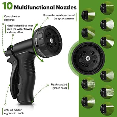 Garden Hose Metal 100FT, Stainless Steel Heavy Duty Water Hose With 10 Function Nozzle, No-Kink, Tough & Flexible, Sturdy and Lightweight, Rust Proof for Yard, Outdoor, RV - Image 4