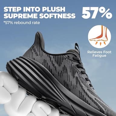 ALLSWIFIT Women's Slip On Walking Shoes Hands-Free Cushion Running Tennis SwiftPlush Non-Slip Comfortable Workout Gym Athletic Fashion Sneakers,Size 8.5,Black,AWUMRS2512 - Image 2