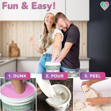 Luna Bean Hand Casting Kit – The Original Hand Mold Kit for Couples – Christmas Gifts, Bridal Shower, Wedding, Engagement Gifts for Her Him Anniversary for Men Women Wife Husband Boyfriend Girlfriend - Image 4