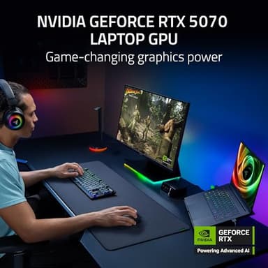 Razer Blade 14 (2025) Gaming Laptop: NVIDIA GeForce RTX 5070 - AMD Ryzen AI 9 365 CPU - 3K 120Hz OLED Display - 64GB LPDDR5X RAM - 2TB SSD - Thin & Lightweight - Chroma RGB - Windows - Black - Image 4