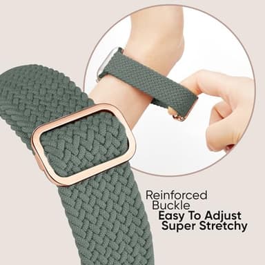 6 Pack Braided Stretchy Bands Compatible with Apple Watch Band 38mm 40mm 41mm 42mm 44mm 45mm 46mm 49mm Women Men, Adjustable Nylon Solo Loop Elastic Straps for iWatch Series 11 10 9 8 7 6 5 4 SE Ultra - Image 5