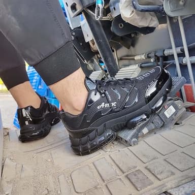 KCVTD Steel Toe Shoes for Men Indestructible Work Shoes Lightweight Steel Toe Sneakers Women Puncture Proof Non Slip Composite Toe Safety Zapatos Black - Image 7