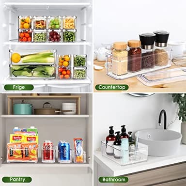 ZIJUND 14 Pack Fridge Organizer, Stackable Refrigerator Organizer Bins with Lids, BPA-Free Fridge Organizers and Storage Containers for Fruit, Vegetable, Food, Drinks, Cereals, Clear - Image 7