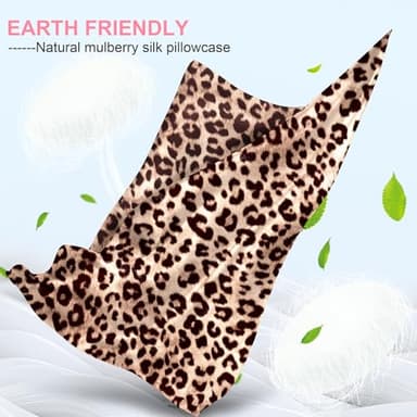 Mulberry Silk Pillow Cases King Size with Hidden Zipper, Ultra Smooth and Soft Breathable Cooling Silk Satin Pillowcase for Hair and Skin, Gifts for Women Men (Leopard Brown, 20x36 Inches, 1 Pack) - Image 2