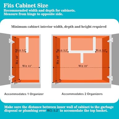 REALINN Under Sink Organizer, Pull Out Cabinet Organizer Slide Out Sink Shelf Cabinet Storage Shelves, Storages for Kitchen Bathroom, Black, 2 Pack - Image 6