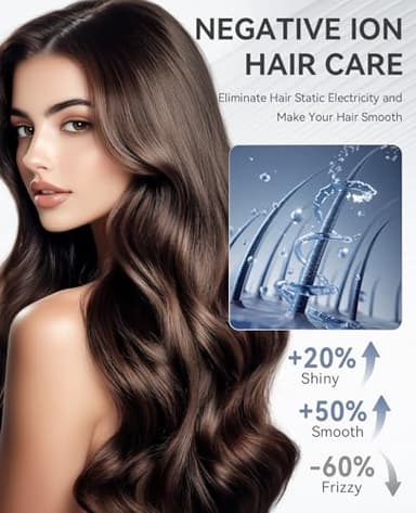 Hair Dryer, CONFU Blow Dryer with Diffuser, 21000PRM Professional Hairdryer, Portable Lightweight Fast Drying Negative Ionic Blow Dryer, Hair Diffuser for Curly Hair for Home Travel - Image 3